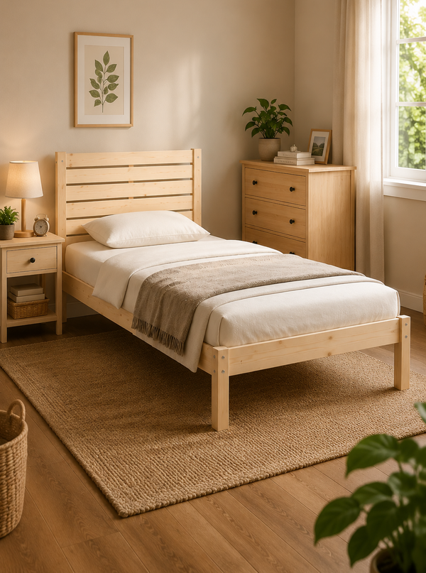 Letto in Legno Naturale