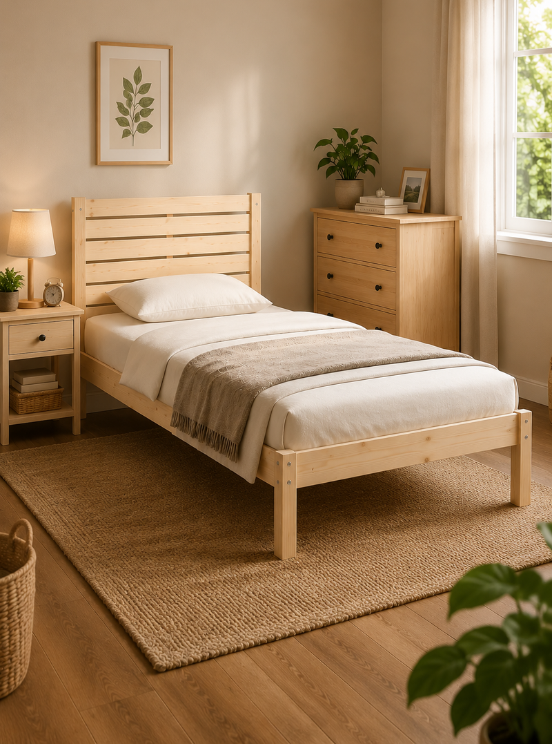 Letto in Legno Naturale