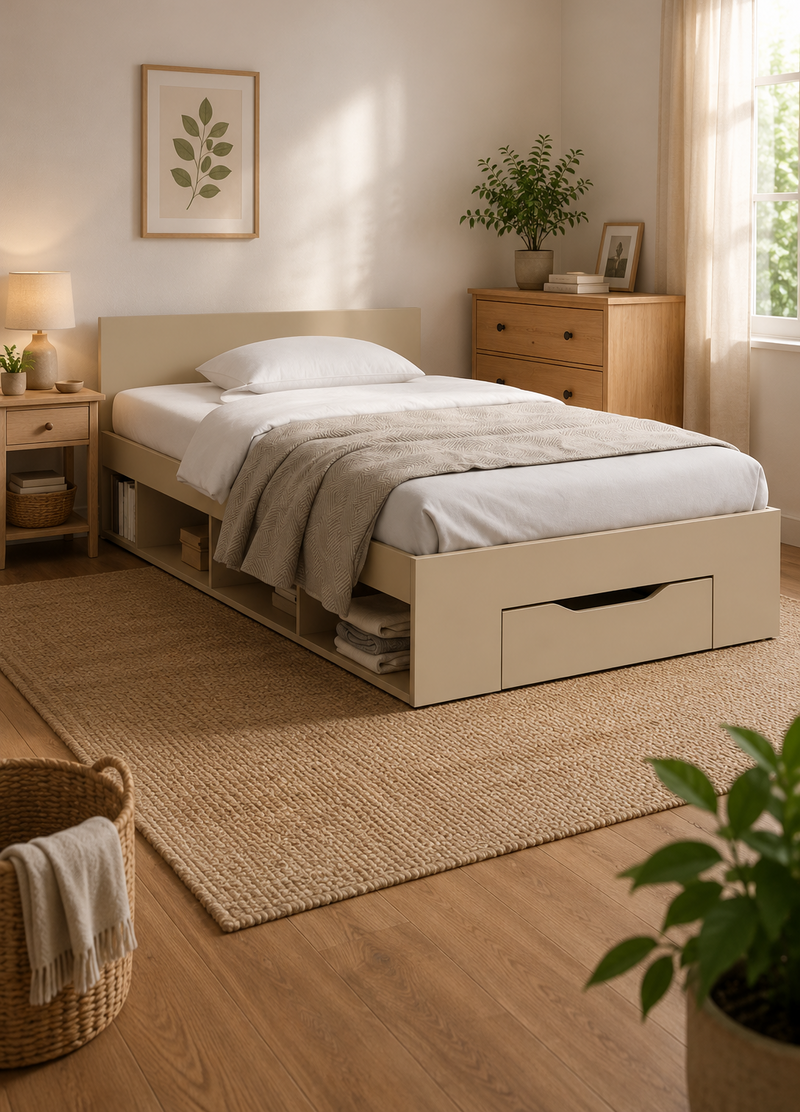 Letto con Contenitore Salvaspazio