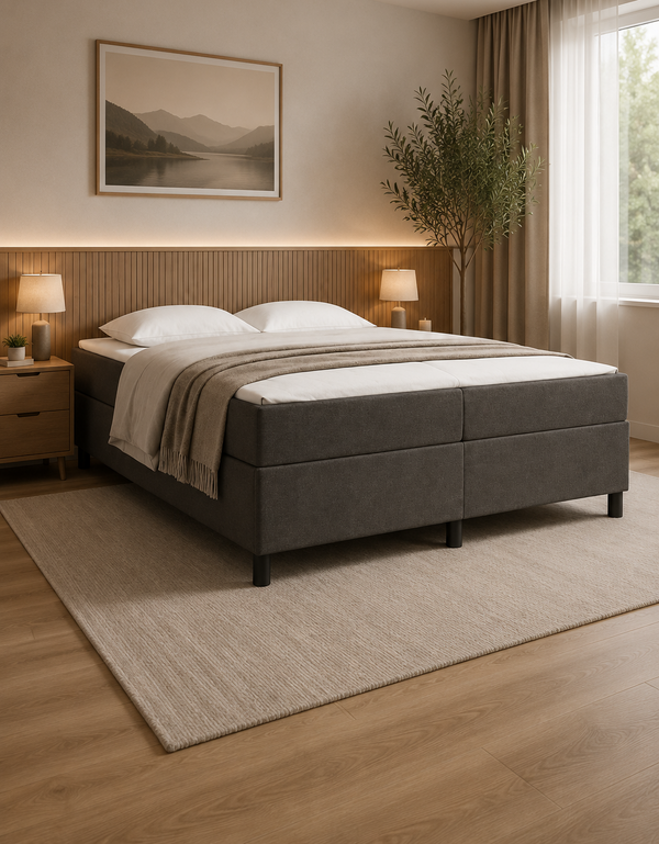 Letto Imbottito Grigio Elegante