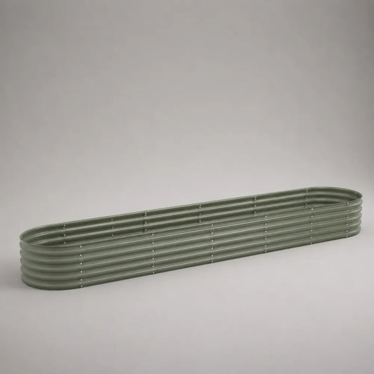 Fioriera rettangolare 200 x 40 x 30 cm in acciaio zincato verniciato verde per orto da esterno